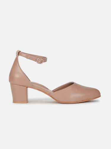 Image of Marc Loire Women's Pointed Toe Block Heel Fashion Sandals with Buckled Ankle Strap