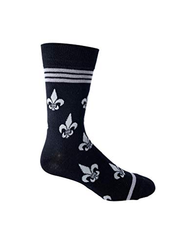 Fleur de Lis in Black and Gray Men's Socks3