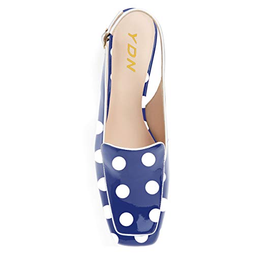 Image of YDN Women Closed Square Toe Block Low Heels Slingback Formal Loafer Dressy Shoes Office Lady Pump Size 4-15 US