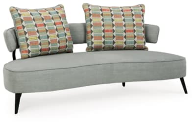 Signature Design By Ashley Hollyann Mid-Century Modern Sofa With Pillows, Gray #TOP16