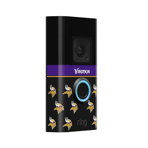 Image of All-New Limited Edition, Official NFL Faceplate for Ring Doorbells - Video Doorbell 3, Video Doorbell 3 Plus, Video Doorbell 4, Battery Doorbell Plus, and Battery Doorbell Pro | Minnesota Vikings