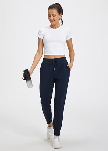 Image of Libin Women's Joggers Pants Athletic Casual Sweatpants Petite /Regular /Tall | Running, Workout, Gym, Yoga, Lounge, Travel, Golf Clothes with Pockets, 4 way stretch, Tapered, Dance Trousers