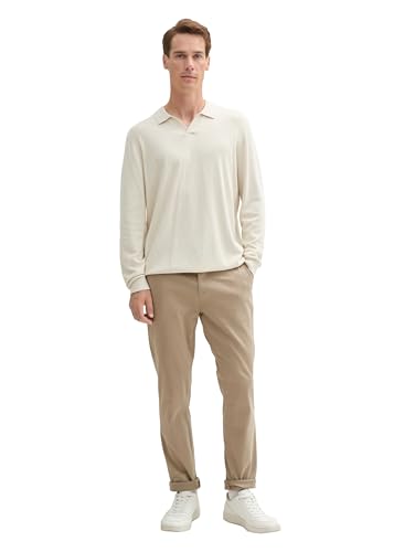 TOM TAILOR Herren Slim Fit Chino Hose mit Gürtel,32240 - Mountain Taupe, 30/32 – Ansicht 3