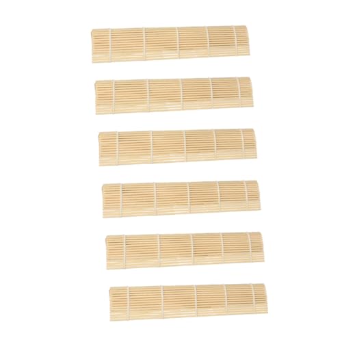 BRIGHTFUFU 6 piezas Esterillas de Bambú para Sushi Alfombrillas Reutilizables para Hacer Tapetes Resistentes y Fáciles de Limpiar para Cocina Herramienta Tradicional