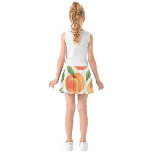 Joisal Athletic Shorts for Girls Skorts Skirts with Shorts Cartoon Little Girl Fruits Peach Pink 3t4