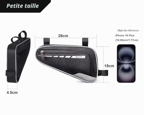 ROTTO Sacoche de Cadre étanche Sacoche de vélo Sac Triangulaire sous Le Tube supérieur Sacoche Triangulaire 2L – vue 3