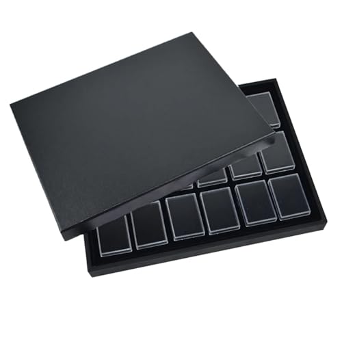 Gemstones Display and Storage Box 18 Slots Organiser for Diamonds Jewelry and Collectibles with Clear Protective Lid Crystal Sto