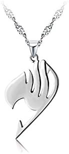 Ruimeng Silver Plated Fairy Tail Anime Pendant Necklace,Fairy Tail Necklace for Girl
