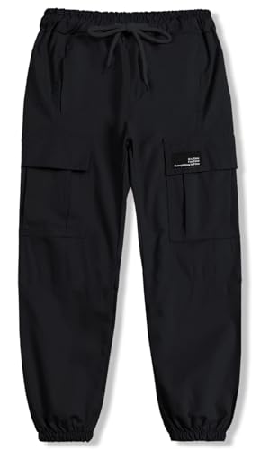 Image of Cromoncent Girls&Womens Cargo Pants Elastic Waist Lightweight Outdoor Jogger Pants, 6 Years - XX-Large