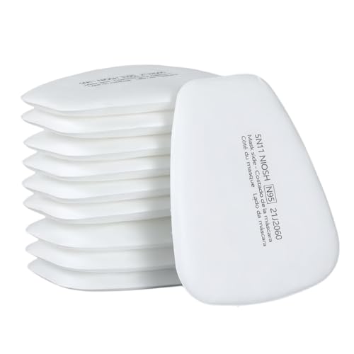 Xfopz 10PCS 5N11 Filter for 6200, 6800, 6000, 7501, 7502 Series Respirator, Particulate Filter Cotton Against Paint Spray Epoxy Resin Welding Dust