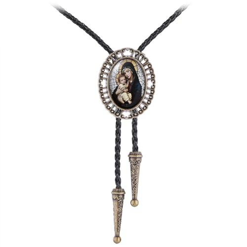Image of Jeilwiy Bolo Tie for Men Western Cowboy Gothic Bolo Tie Necklace Halloween