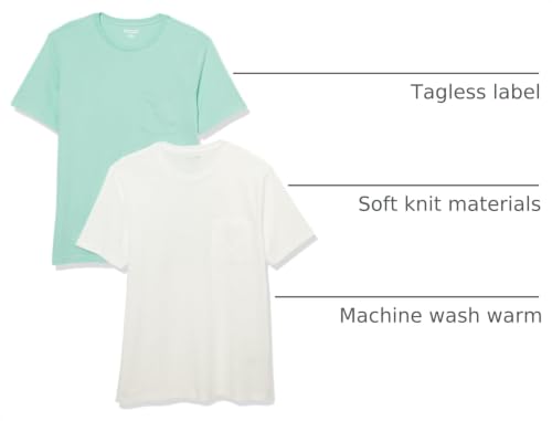 Image of Amazon Essentials Men's Short-Sleeve Crewneck Pocket T-Shirts, Pack of 2
