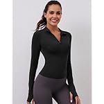 LOMON Womens Long Sleeve Workout Tops Quick Dry Quarter Zip Pullover Crop Yoga Athletic Slim Fit Shirts - Image 5