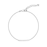 Agatha - Pulsera flexible de plata y circonita cúbica, Textil