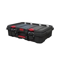 Allibert Totem Malle Rangement 80L Avec 2 Roulettes Noir/Rouge - 79.5x39.5x37.1cm