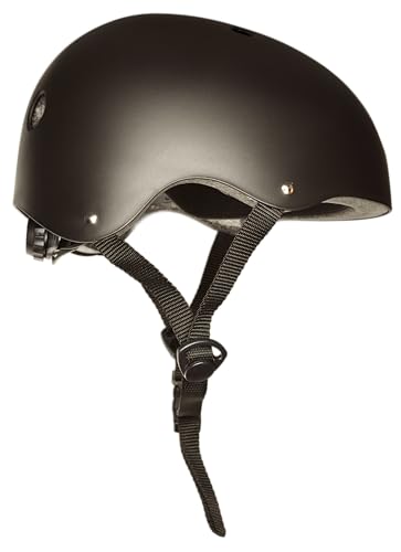 RiuScooter Casco para Patinete Eléctrico y Patinaje, Negro, Talla M, Ajustable, con Correas de Seguridad, Interior Acolchado
