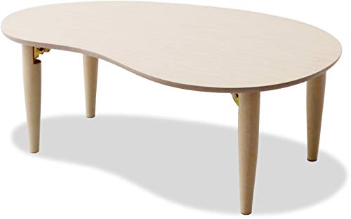 EMOOR Wooden Folding Coffee Table Pear-Shaped W31xD20xH13in, White