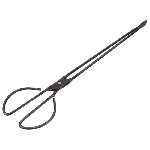 MAGICLULU Pinzas para Chimenea de Acero de 48 Cm Cabeza Plana, Resistentes para Recoger Briquetas, Leña y Basura, Herramienta Multifuncional para Hogar y Camping, Uso Seguro y Preciso