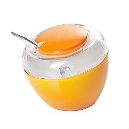 Omada Design Zuccheriera, Formaggiera in plastica con Cucchiaino, Made in Italy, Scomponibile, Lavabile il Lavastoviglie, Linea Movida, Giallo