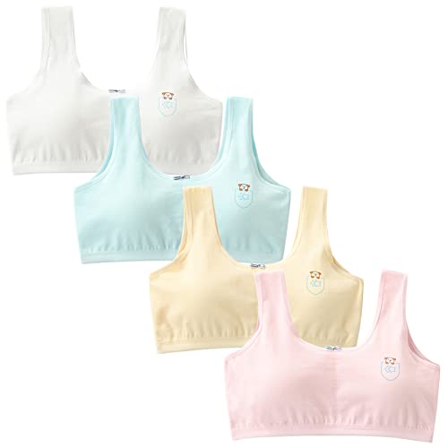 Teens Girls Padded Training Bras 8-10 Years Old Teenager Cotton Bras Lightly Padded Sports Bras For Teens Seamless Crop Cami Bras Kids Girls Bras #TOP2
