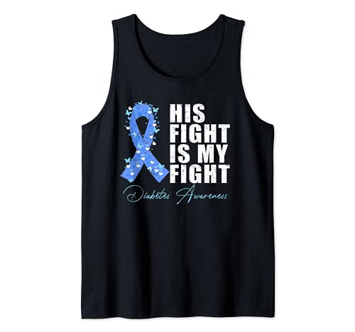 Cinta azul T1D T2D T1D T2D de su lucha es mi lucha Camiseta sin Mangas