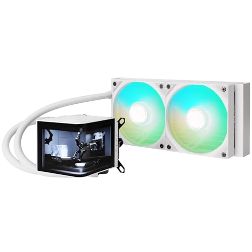TRYX PANORAMA  CPUN[[ LEDf 240mm (120mm PWMt@×2) ASETEK WG[^[ L^ AMOLEDfBXvC zCg L-P240A-AS2M-G0W