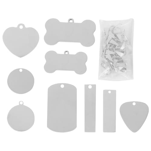 Lot de Pendentifs Acier Inoxydable pour Bijoux et Étiquettes Plates Vierges