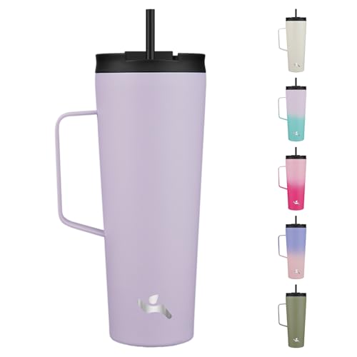 Image of Konokyo 26 oz Insulated Tumbler with Handle & Straw, Stainless Steel Mug