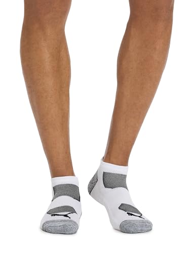 PUMA Mens 6 Pack Low Cut Socks, White Traditional, 10-13 image 2