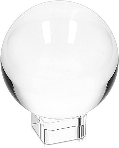 Palla di cristallo da 60 mm con supporto sfera trasparente magenta per la casa foto fotografica