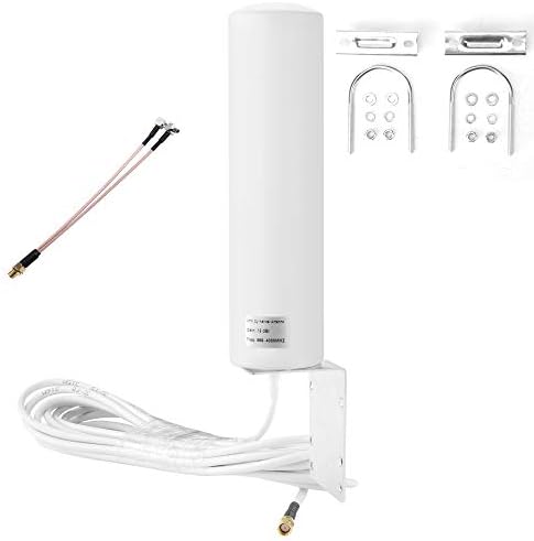 ZDTECH High Gain 10-12dBi Omni Directional Outdoor Pole/Wall Mount Antenna With SMA Male/Dual TS9 3G/4G/LTE/5G for Verizon, AT&T, Sprint Mobile Hotpots Router MiFi Mobile Hotspot Router (698-4000 MHz)
