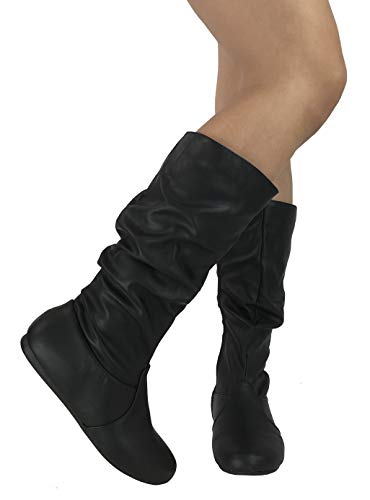 Wells Collection Womens Boots Soft Slouchy Flat to Low Heel Under Knee High3