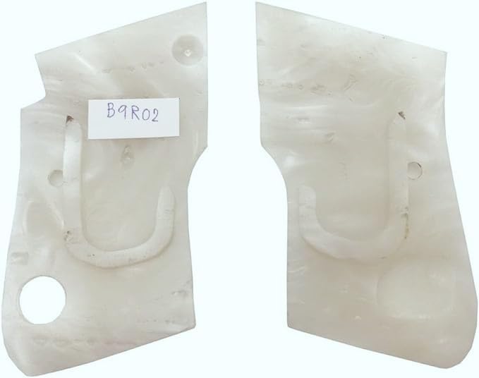 Miniatura 8 de BMPL Beretta 950 950B 950BS .22 Short .25 ACP Gold Grips Smooth White Pearl Resina Polímero hecho a mano