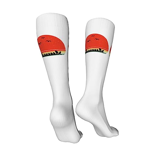 Rowing Retro Knee High Socks For Women Long Tube Socks Athletic Compression Socks Unisex High Socks Girls2