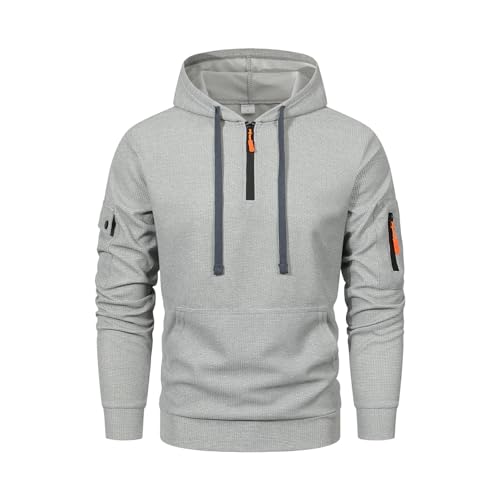 Ymosrh Men's Hoodie Casual Athletic Workout Long Sleeve Tactical Pullover Hooded Sweatshirts with Pockets, M-3XL2