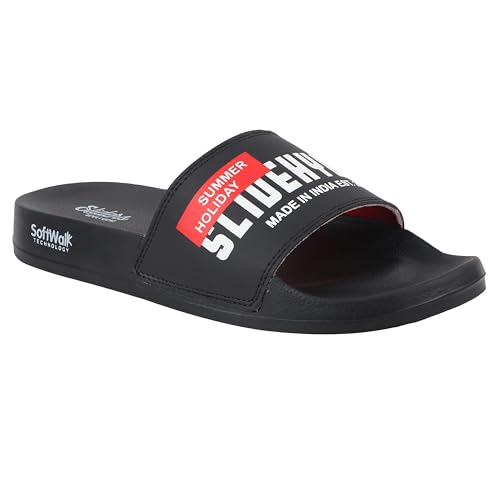 WELCOME EXTRA SOFT Mens Classic Casual SLIDERS/SLIPPERS for Adult | | Stylish & Anti-Skid | Waterproof & Everyday Use for Gents/Boys, M HYBRID-BLK_10 (B0CJNTXW8H) Amazon Price History, Amazon Price Tracker