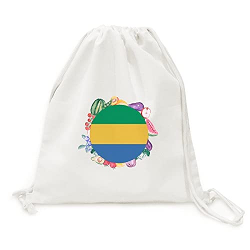 Sac en tissu pliable Gabon cabas de courses légumes et fruits à sangle réutilisable