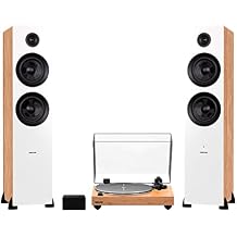 Fluance RT85N Reference High Fidelity Vinyl Turntable, PA10 Phono Preamp and Ai81 Powered Floorstanding Speakers, Nagaoka MP-110 Cartridge, 150W Class D Amplifier, Bluetooth Lucky Bamboo