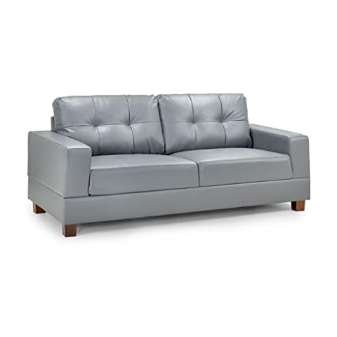Honeypot - Sofa - Jerry - 3 Seater - 2 Seater - Armchair - Black - Grey - Faux leather (3 Seater, Grey) Cover