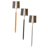 Homoyoyo 3 Pezzi Spazzola per Piano Cottura Gas in Acciaio Inox e Plastica Utensile per Pulizia Cucina Spazzola in Acciaio per Fornelli Gas per Appendere