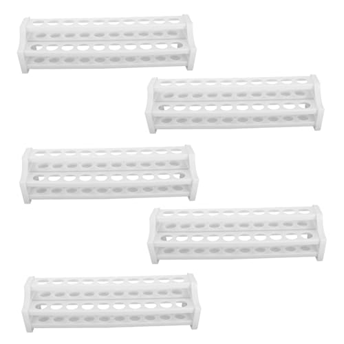 FUNOMOCYA 5pcs Detachable Test Tube Rack 20-Hole Lab Tube Holder Stand Lightweight Plastic Organizer for Lab Food Beverage Service
