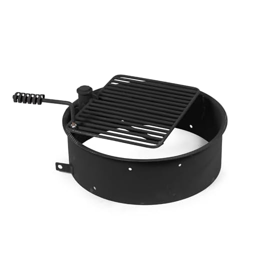 TITAN GREAT OUTDOORS 24" Steel Fire Ring with Cooking Grate Campfire Pit Park Grill