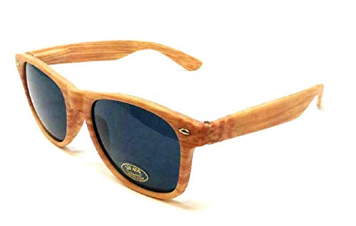 Faux Bamboo Wood Print Square Sunglasses