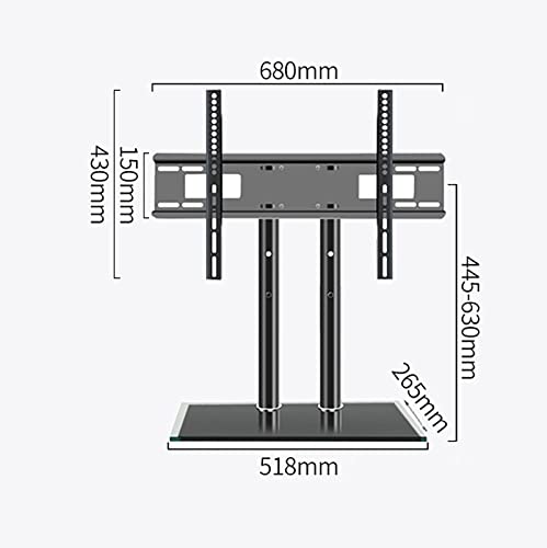Support TV de table en verre trempé robuste pour téléviseur haut de gamme jusqu'à 65 pouces - 4