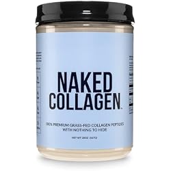NAKED Collagen Peptides Protein Powder, 60 Servings, Pasture-Raised, Unflavored Grass-Fed Hydrolyzed Collagen Supplement, NSF Certified, Paleo Friendly, Non-GMO, Keto, Gluten Free, 20oz