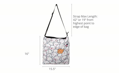 Overwhelmed Cross Body Sling Bag Authentic Merchandise Unisex Women Men Adjustable Multipurpose with Zipper Pocket for Travel Casual Shopping Fun Cute Adorable Durable Polyester3
