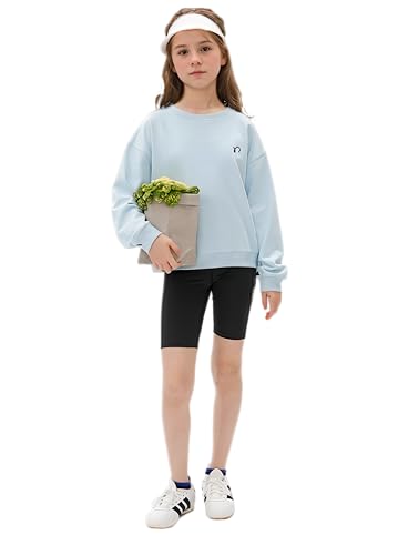 Kids Girls Cycling Short Leggings Knee Length Workout Tights3