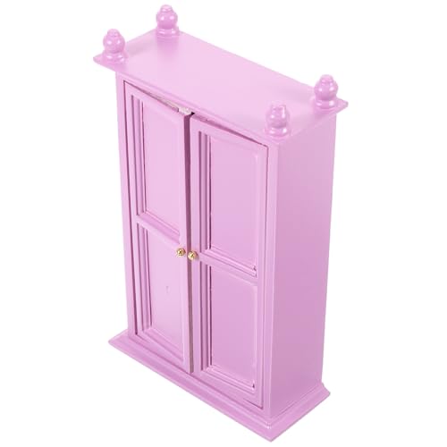 KONTONTY Adornos De Madera De Bricolaje Decoración Casa Miniaturas Juguete Minis Gente Muñeca Chicas Mueble Armario De Madera En Miniatura Púrpura