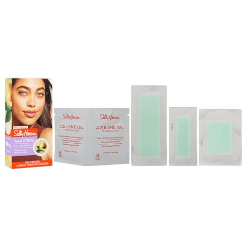 Image of Sally Hansen Wax Kit Wax Strips for Face & Bikini| Vegan, Dermatologist Tested, Long-Lasting Smooth Skin | 20 Count (Pack of 2)