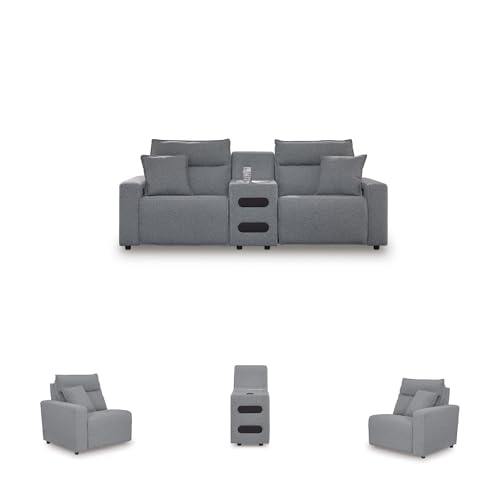 Image of Signature Design by Ashley Power Reclining Sectional Sofa with Console
